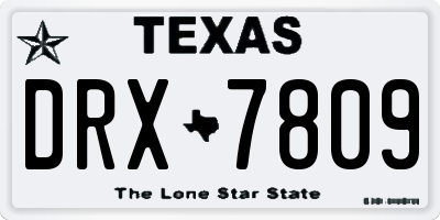TX license plate DRX7809