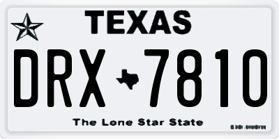 TX license plate DRX7810