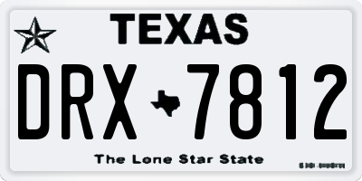 TX license plate DRX7812