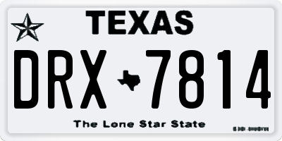 TX license plate DRX7814