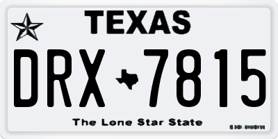 TX license plate DRX7815