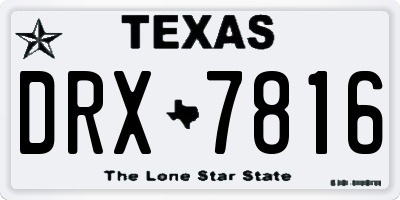 TX license plate DRX7816