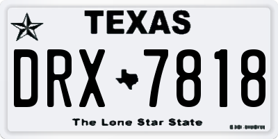 TX license plate DRX7818
