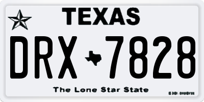 TX license plate DRX7828