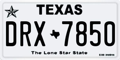TX license plate DRX7850