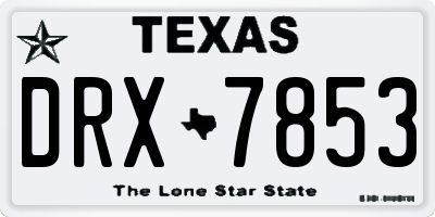 TX license plate DRX7853