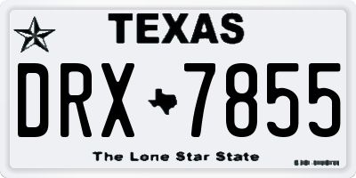 TX license plate DRX7855