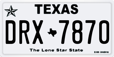 TX license plate DRX7870