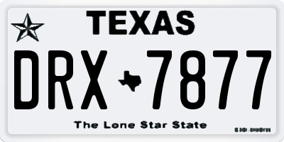 TX license plate DRX7877