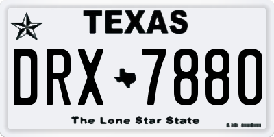 TX license plate DRX7880