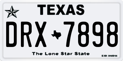TX license plate DRX7898
