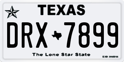 TX license plate DRX7899