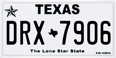 TX license plate DRX7906