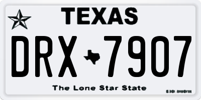 TX license plate DRX7907