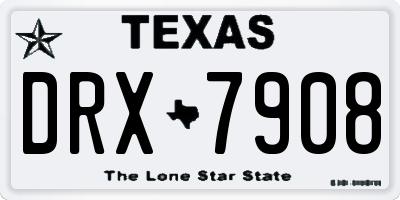 TX license plate DRX7908