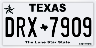 TX license plate DRX7909
