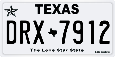 TX license plate DRX7912