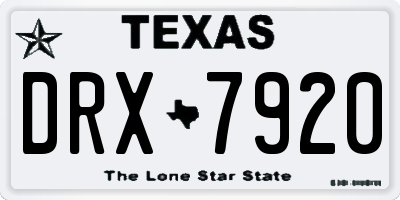 TX license plate DRX7920
