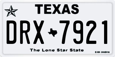 TX license plate DRX7921