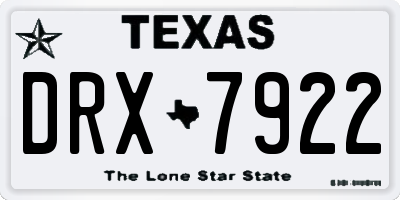 TX license plate DRX7922