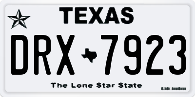 TX license plate DRX7923