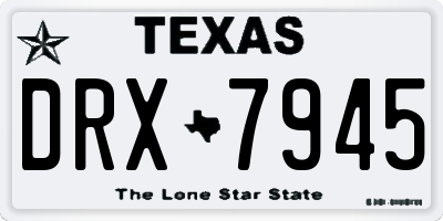 TX license plate DRX7945
