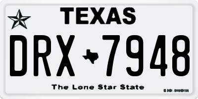TX license plate DRX7948