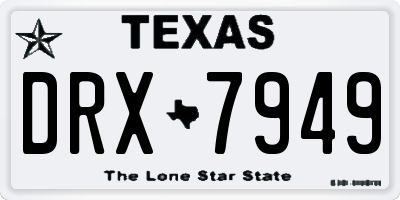TX license plate DRX7949