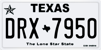 TX license plate DRX7950