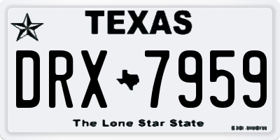 TX license plate DRX7959