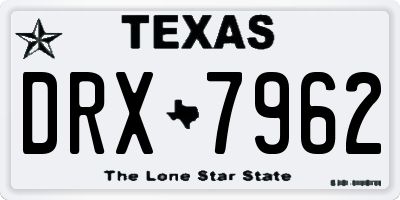 TX license plate DRX7962