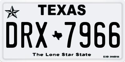 TX license plate DRX7966