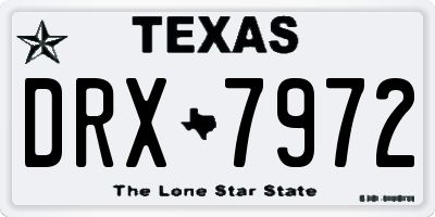 TX license plate DRX7972