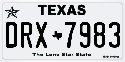 TX license plate DRX7983
