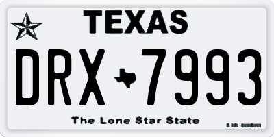 TX license plate DRX7993
