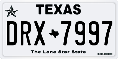 TX license plate DRX7997