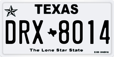TX license plate DRX8014