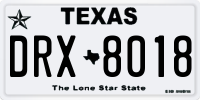 TX license plate DRX8018