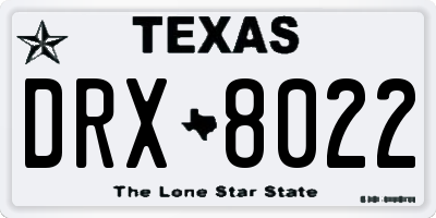 TX license plate DRX8022