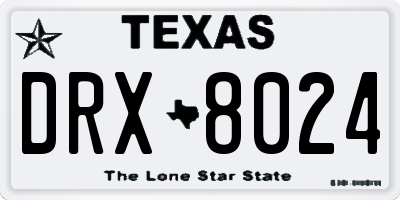 TX license plate DRX8024