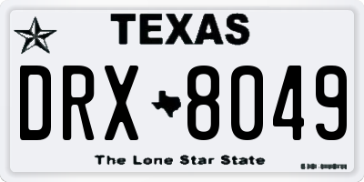 TX license plate DRX8049