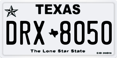 TX license plate DRX8050