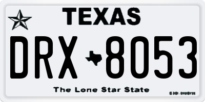 TX license plate DRX8053