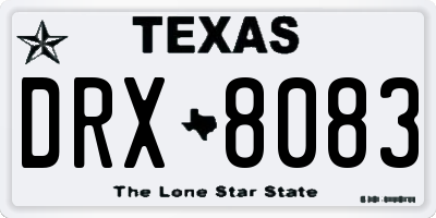 TX license plate DRX8083