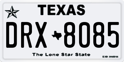 TX license plate DRX8085