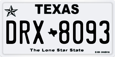 TX license plate DRX8093