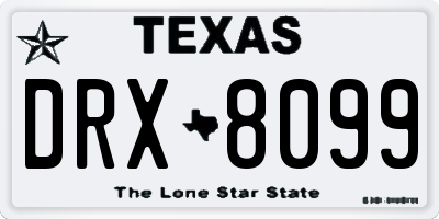 TX license plate DRX8099