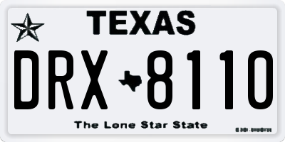 TX license plate DRX8110