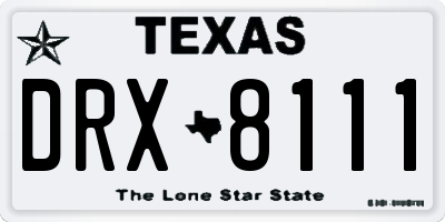 TX license plate DRX8111