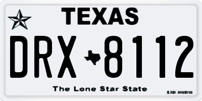 TX license plate DRX8112